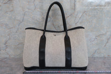 将图片加载到图库查看器，HERMES GARDEN PARTY PM Toile H/Leather Gray/Black □G刻印 Tote bag 600080010
