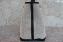 将图片加载到图库查看器，HERMES GARDEN PARTY PM Toile H/Leather Gray/Black □G刻印 Tote bag 600080010
