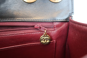 CHANEL/シャネル 中マトラッセシングルフラップチェーンショルダーバッグ ラムスキン ブラック/ゴールド金具 ショルダーバッグ 700070307