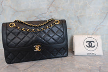 画像をギャラリービューアに読み込む, CHANEL/シャネル パリ限定マトラッセダブルフラップチェーンショルダーバッグ ラムスキン ブラック/ゴールド金具 ショルダーバッグ 700070310

