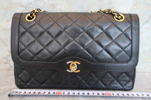 CHANEL/シャネル パリ限定マトラッセダブルフラップチェーンショルダーバッグ ラムスキン ブラック/ゴールド金具 ショルダーバッグ 700070310