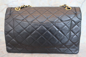 CHANEL/シャネル パリ限定マトラッセダブルフラップチェーンショルダーバッグ ラムスキン ブラック/ゴールド金具 ショルダーバッグ 700070310