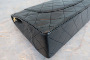 CHANEL/シャネル パリ限定マトラッセダブルフラップチェーンショルダーバッグ ラムスキン ブラック/ゴールド金具 ショルダーバッグ 700070310