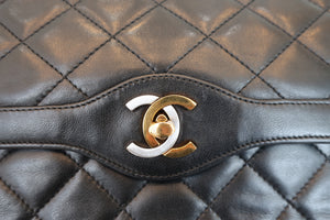 CHANEL/シャネル パリ限定マトラッセダブルフラップチェーンショルダーバッグ ラムスキン ブラック/ゴールド金具 ショルダーバッグ 700070310