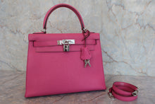 Load image into Gallery viewer, HERMES KELLY 28 Chevre myzore goatskim Fuschia pink □J Engraving Shoulder bag 800040161
