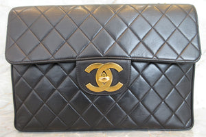 CHANEL/シャネル 中マトラッセシングルフラップチェーンショルダーバッグ ラムスキン ブラック/ゴールド金具 ショルダーバッグ 700010169