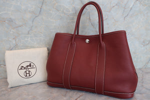 HERMES GARDEN PARTY TPM Negonda leather Rouge H □N Engraving Tote bag 600090137