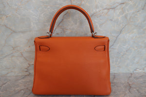 HERMES／エルメス ケリー28 トリヨンクレマンス オレンジ □H刻印 ショルダーバッグ 700030093
