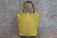 将图片加载到图库查看器，HERMES PICOTIN LOCK PM Clemence leather Lime U刻印 Hand bag 600060181
