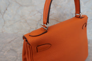 HERMES／エルメス ケリー28 トリヨンクレマンス オレンジ □H刻印 ショルダーバッグ 700030093