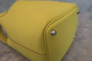 HERMES PICOTIN LOCK PM Clemence leather Lime U刻印 Hand bag 600060181