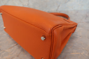 HERMES／エルメス ケリー28 トリヨンクレマンス オレンジ □H刻印 ショルダーバッグ 700030093
