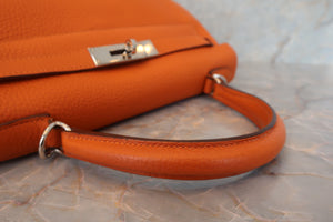 HERMES／エルメス ケリー28 トリヨンクレマンス オレンジ □H刻印 ショルダーバッグ 700030093