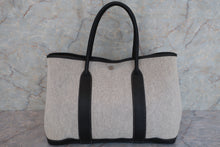 将图片加载到图库查看器，HERMES GARDEN PARTY PM Toile H/Leather Gray/Black □H刻印 Tote bag 600100129
