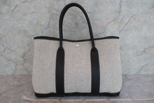 将图片加载到图库查看器，HERMES GARDEN PARTY PM Toile H/Leather Gray/Black □H刻印 Tote bag 600100129
