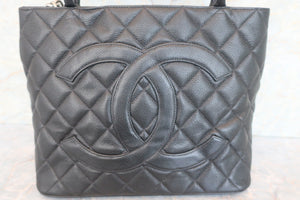 CHANEL/シャネル 復刻トート キャビアスキン ブラック/シルバー金具 トートバッグ 600080065