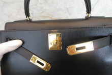 將圖片載入圖庫檢視器 HERMES／エルメス ケリー28 ボックスカーフ ブラック 〇T刻印 ショルダーバッグ 700030274
