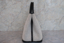 将图片加载到图库查看器，HERMES GARDEN PARTY PM Toile H/Leather Gray/Black □H刻印 Tote bag 600100129
