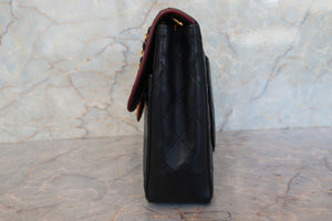 CHANEL Matelasse By color chain shoulder bag Lambskin Black/Red/Gold hadware Shoulder bag 700100093