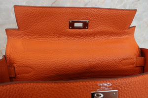 HERMES／エルメス ケリー28 トリヨンクレマンス オレンジ □H刻印 ショルダーバッグ 700030093