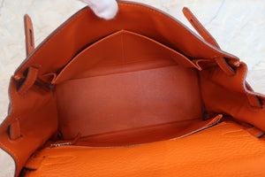 HERMES／エルメス ケリー28 トリヨンクレマンス オレンジ □H刻印 ショルダーバッグ 700030093