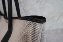 将图片加载到图库查看器，HERMES GARDEN PARTY PM Toile H/Leather Gray/Black □H刻印 Tote bag 600100129
