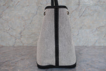 将图片加载到图库查看器，HERMES GARDEN PARTY PM Toile H/Leather Gray/Black □H刻印 Tote bag 600100129
