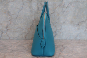 HERMES／BOLIDE 1923 Swift leather Turquoise blue □K刻印 Hand bag 600060142