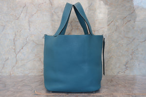 HERMES／エルメス ピコタンロックGM トリヨンクレマンス ブルージーン □P刻印 ハンドバッグ 700020219