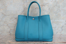 将图片加载到图库查看器，HERMES GARDEN PARTY TPM Negonda leather Turquoise blue □Q刻印 Tote bag 700020009
