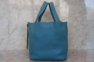 HERMES／エルメス ピコタンロックGM トリヨンクレマンス ブルージーン □P刻印 ハンドバッグ 700020219