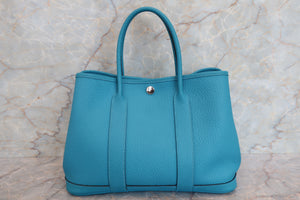 HERMES GARDEN PARTY TPM Negonda leather Turquoise blue □Q刻印 Tote bag 700020009