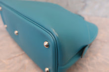 Load image into Gallery viewer, HERMES／BOLIDE 1923 Swift leather Turquoise blue □K Engraving Hand bag 600060142
