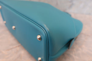 HERMES／BOLIDE 1923 Swift leather Turquoise blue □K刻印 Hand bag 600060142