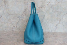 将图片加载到图库查看器，HERMES GARDEN PARTY TPM Negonda leather Turquoise blue □Q刻印 Tote bag 700020009
