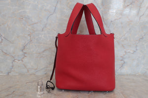 HERMES PICOTIN LOCK PM Clemence leather Rouge piment T刻印 Hand bag 500090080