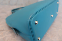 Load image into Gallery viewer, HERMES／BOLIDE 1923 Swift leather Turquoise blue □K Engraving Hand bag 600060142
