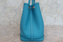 将图片加载到图库查看器，HERMES GARDEN PARTY TPM Negonda leather Turquoise blue □Q刻印 Tote bag 700020009
