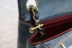 CHANEL/シャネル ミニマトラッセシングルフラップチェーンショルダーバッグ ラムスキン ブラック/ゴールド金具 ショルダーバッグ 700060276