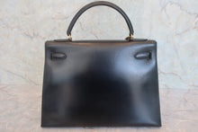 画像をギャラリービューアに読み込む, HERMES／エルメス ケリー32 ボックスカーフ ブラック 〇J刻印 ハンドバッグ 800030103
