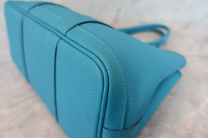 HERMES GARDEN PARTY TPM Negonda leather Turquoise blue □Q刻印 Tote bag 700020009