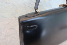 画像をギャラリービューアに読み込む, HERMES／エルメス ケリー32 ボックスカーフ ブラック 〇J刻印 ハンドバッグ 800030103
