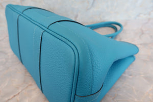 HERMES GARDEN PARTY TPM Negonda leather Turquoise blue □Q刻印 Tote bag 700020009