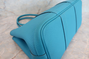 HERMES GARDEN PARTY TPM Negonda leather Turquoise blue □Q刻印 Tote bag 700020009