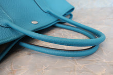 将图片加载到图库查看器，HERMES GARDEN PARTY TPM Negonda leather Turquoise blue □Q刻印 Tote bag 700020009
