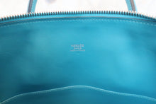 将图片加载到图库查看器，HERMES／BOLIDE 1923 Swift leather Turquoise blue □K刻印 Hand bag 600060142
