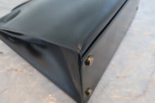 画像をギャラリービューアに読み込む, HERMES／エルメス ケリー32 ボックスカーフ ブラック 〇J刻印 ハンドバッグ 800030103
