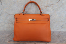 将图片加载到图库查看器，HERMES  KELLY 35 Clemence leather Orange □N刻印 Shoulder bag 700010136
