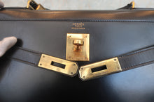 画像をギャラリービューアに読み込む, HERMES／エルメス ケリー32 ボックスカーフ ブラック 〇J刻印 ハンドバッグ 800030103

