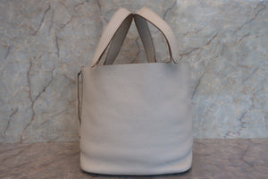 HERMES／エルメス ピコタンロックGM トリヨンクレマンス パールグレー □O刻印 ハンドバッグ 700030190